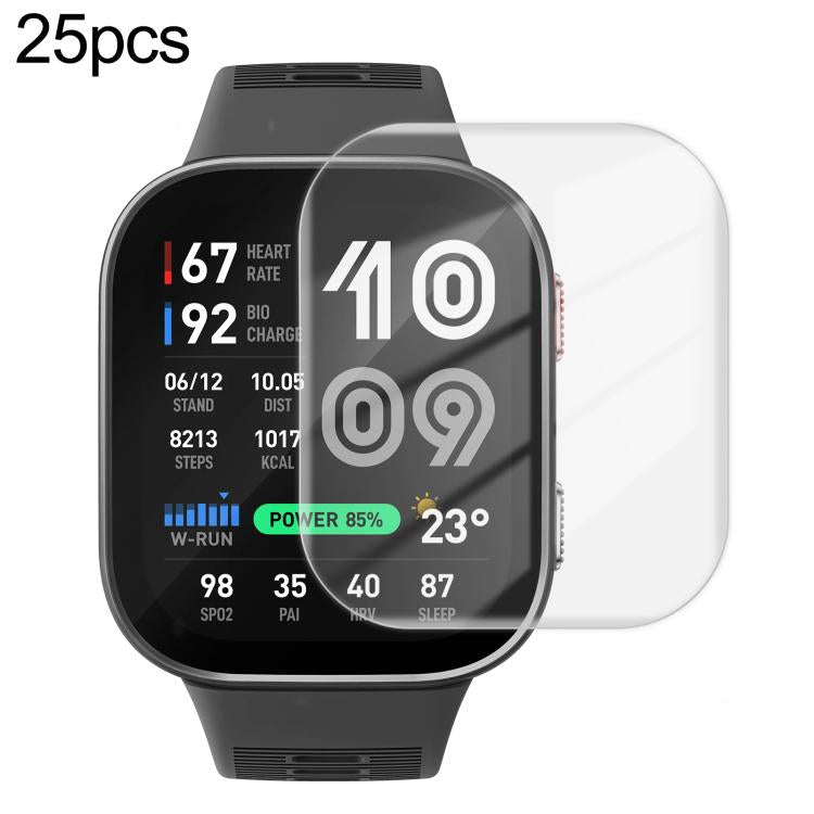 25pcs / Pack HD Soft Hydrogel Screen Protector Film Bulk Pack - No Retail Box, For Amazfit Balance 3, For Amazfit Bip Max, For Amazfit Active Max, For Amazfit T-Rex 3 Pro 44mm, For Amazfit T-Rex 3 Pro 48mm