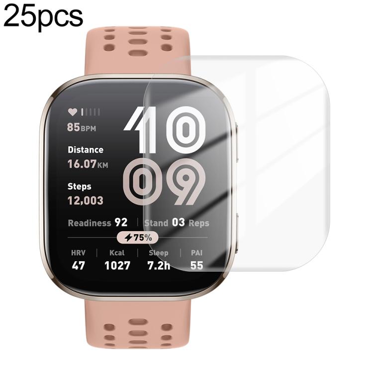 25pcs / Pack HD Soft Hydrogel Screen Protector Film Bulk Pack - No Retail Box, For Amazfit Bip 6, For Amazfit Active 2, For Amazfit Balance