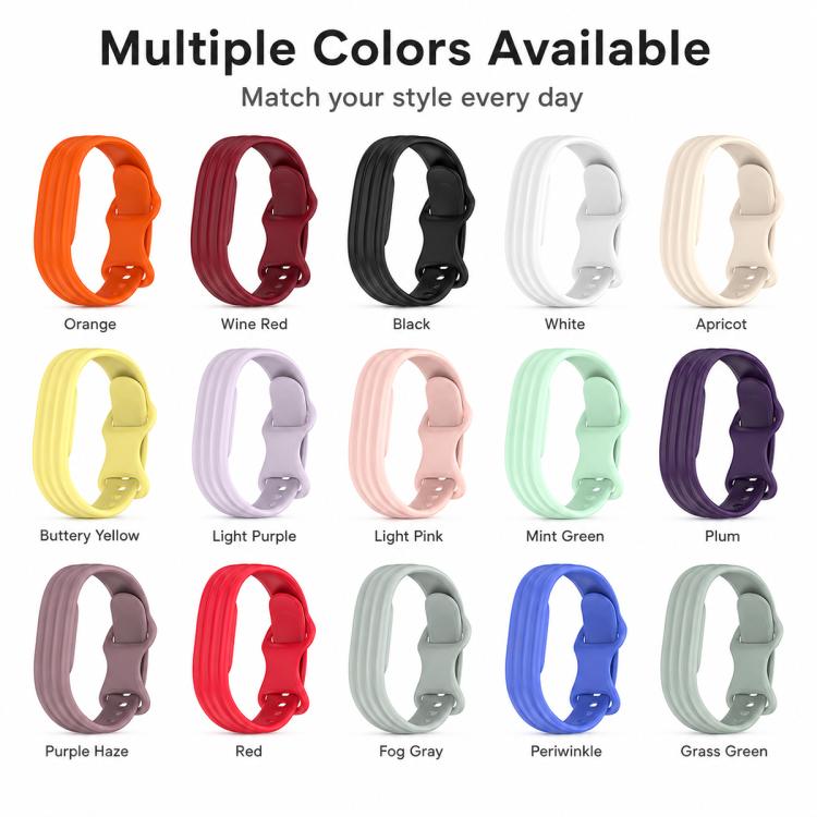 xDfind Integrated Solid Color Butterfly Buckle Silicone Watch Band, For Google Fitbit Air