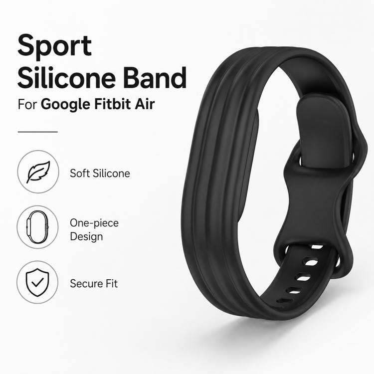xDfind Integrated Solid Color Butterfly Buckle Silicone Watch Band, For Google Fitbit Air