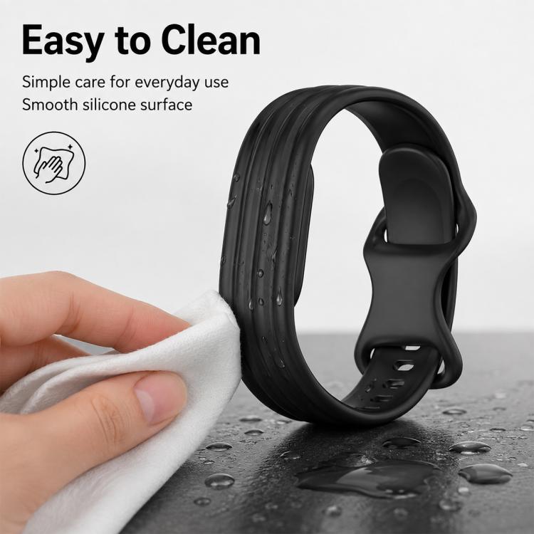 xDfind Integrated Solid Color Butterfly Buckle Silicone Watch Band, For Google Fitbit Air
