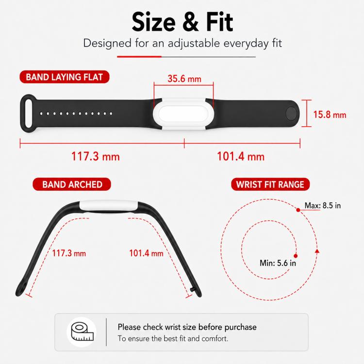 xDfind Integrated Color Blocked Silicone Watch Band, For Google Fitbit Air