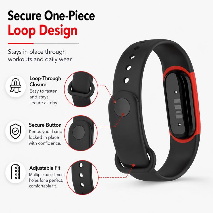 xDfind Integrated Color Blocked Silicone Watch Band, For Google Fitbit Air