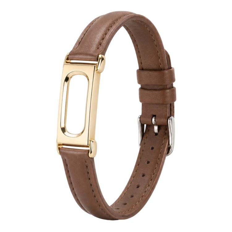 xDfind Integrated Metal Case Slim Waist Female PU Leather Watch Band, For Google Fitbit Air