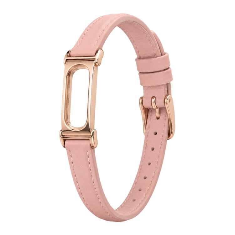 xDfind Integrated Metal Case Slim Waist Female PU Leather Watch Band, For Google Fitbit Air