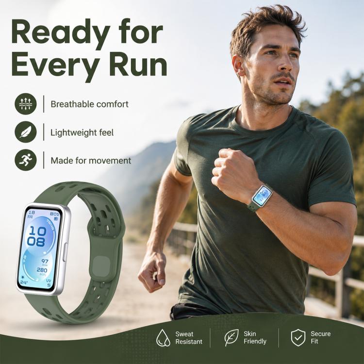 xDfind Honeycomb Breathable Silicone Watch Band, For Huawei Band 11 Pro / 11 Pro NFC / 11