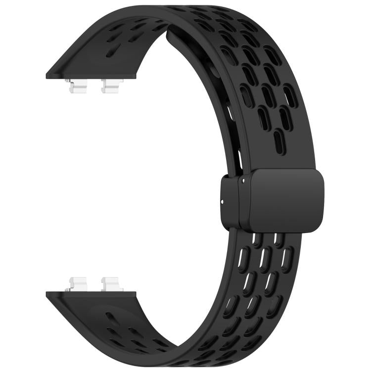 xDfind Hole Breathable Magnetic Buckle Silicone Watch Band, For Huawei Band 11 Pro / 11 Pro NFC / 11