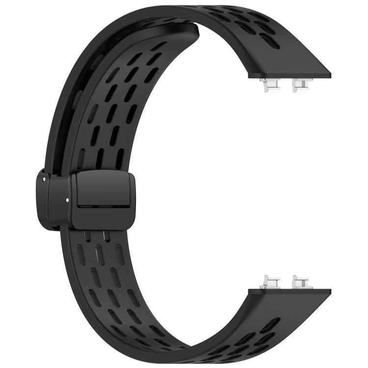 xDfind Hole Breathable Magnetic Buckle Silicone Watch Band, For Huawei Band 11 Pro / 11 Pro NFC / 11