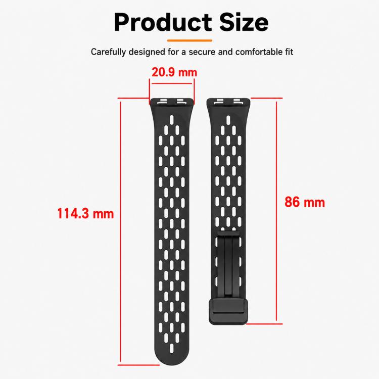 xDfind Hole Breathable Magnetic Buckle Silicone Watch Band, For Huawei Band 11 Pro / 11 Pro NFC / 11