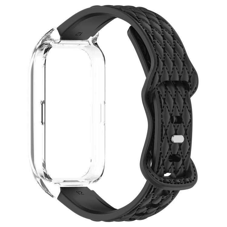 xDfind Integrated Butterfly Buckle Leather-textured Silicone Watch Band, For Huawei Band 11 Pro / 11 Pro NFC