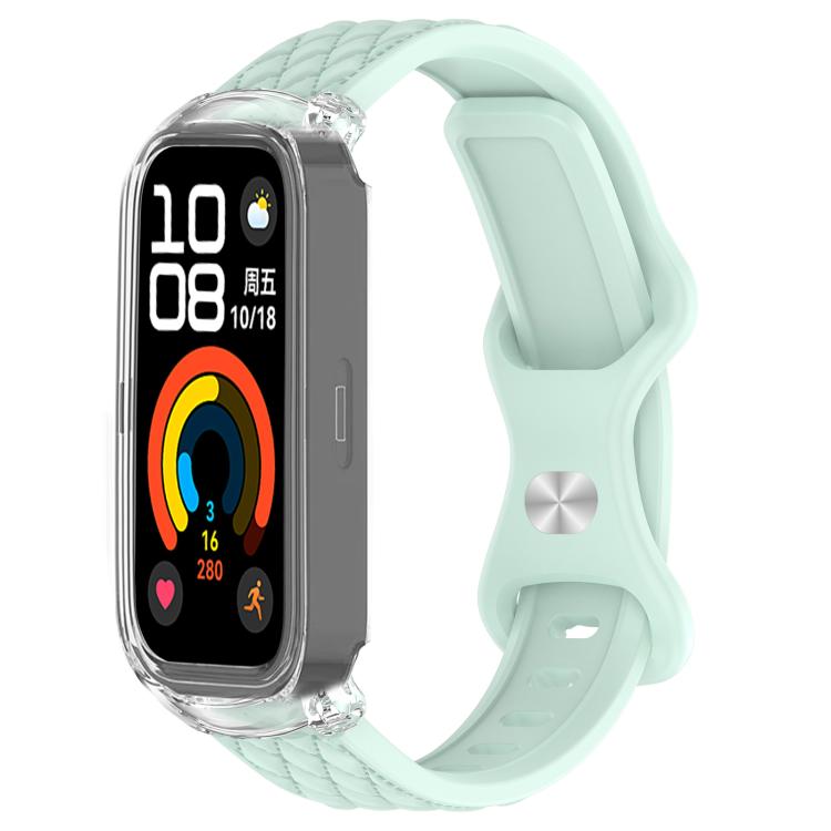 xDfind Integrated Butterfly Buckle Leather-textured Silicone Watch Band, For Huawei Band 11 Pro / 11 Pro NFC