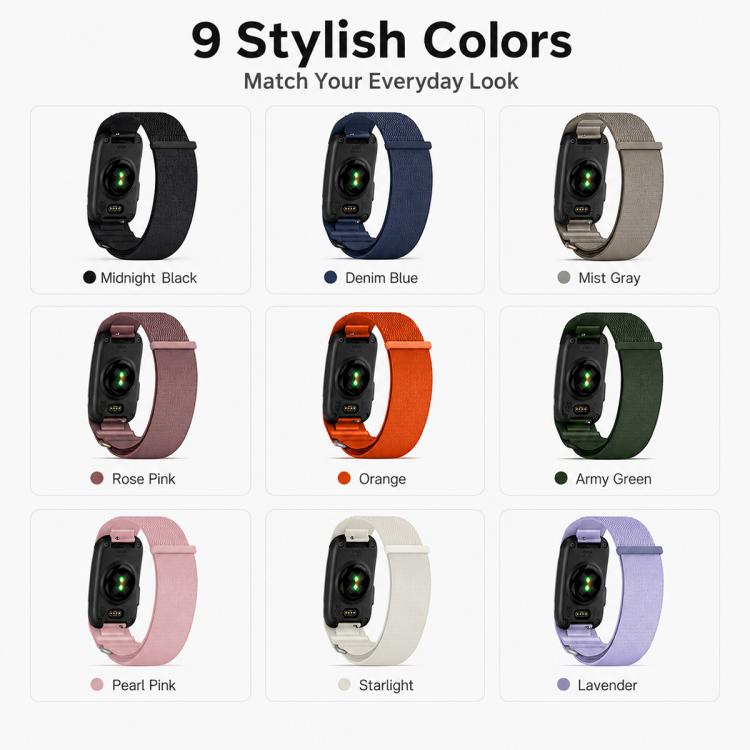 For Garmin CIRQA Smart Band xDfind Woven Nylon Hook and Loop Fastener Watch Band, S-M Wrist Circumference 120-200mm