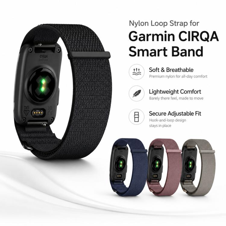 For Garmin CIRQA Smart Band xDfind Woven Nylon Hook and Loop Fastener Watch Band, L-XL Wrist Circumference 145-240mm