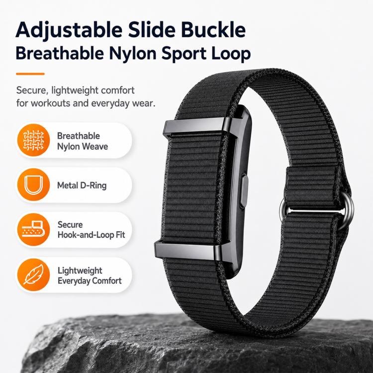 xDfind 20mm Woven Nylon Hook and Loop Fastener Watch Band, For Hume Band