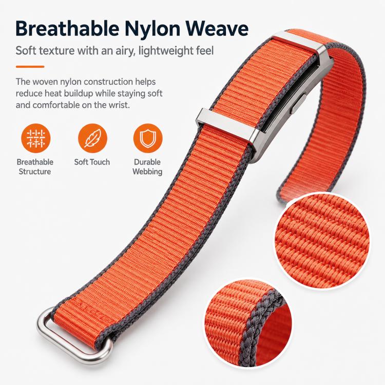 xDfind 20mm Woven Nylon Hook and Loop Fastener Watch Band, For Hume Band