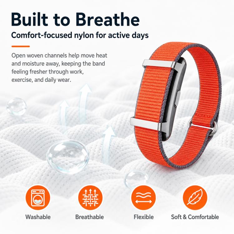 xDfind 20mm Woven Nylon Hook and Loop Fastener Watch Band, For Hume Band