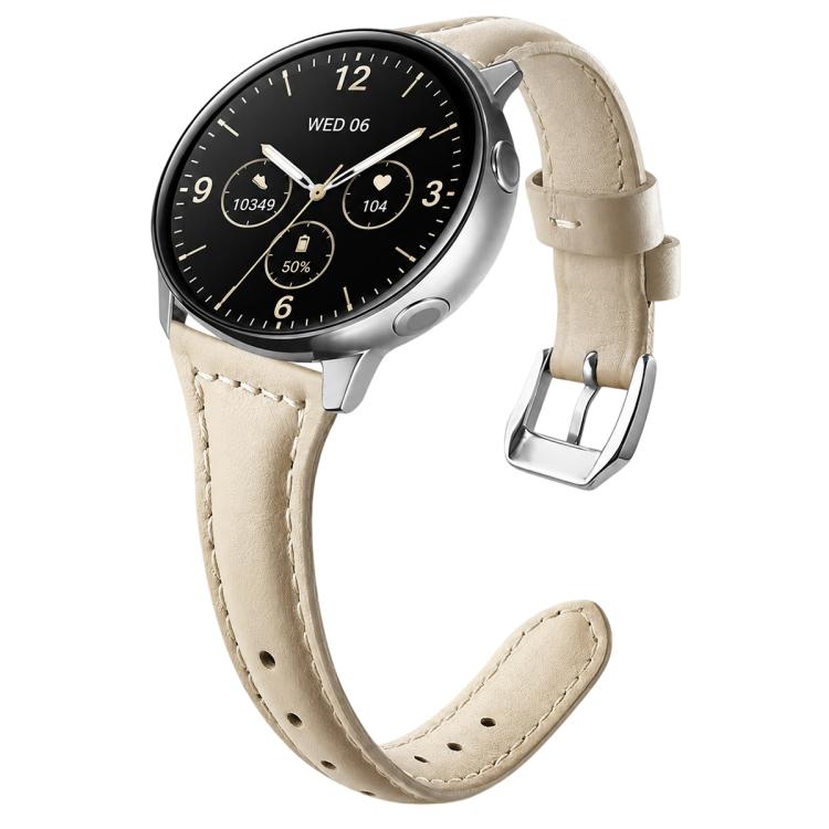 xDfind Universal Straight Lug Ends Slim Waist Vegan Leather Watch Band, 20mm