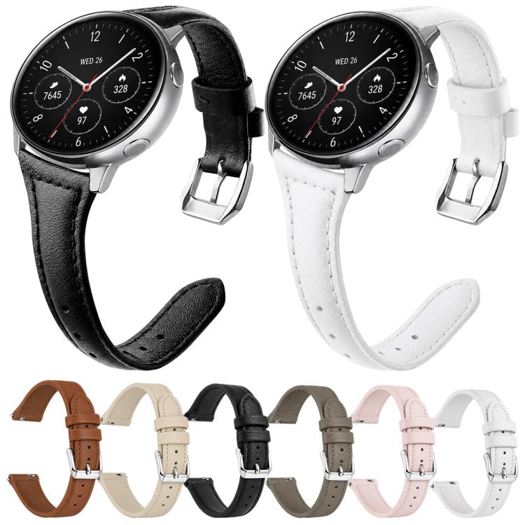 xDfind Universal Straight Lug Ends Slim Waist Vegan Leather Watch Band, 22mm