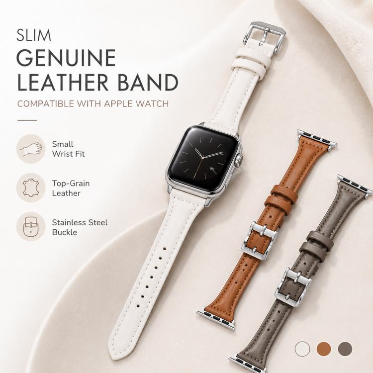 xDfind Slim Waist Vegan Leather Watch Band, For Apple Watch 46mm / 49mm / 45mm / 44mm