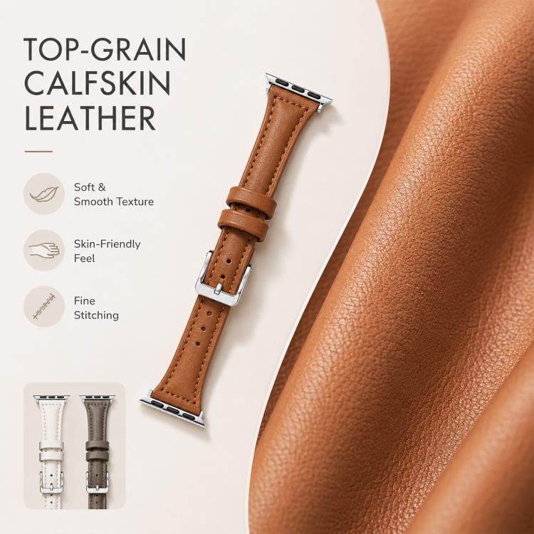 xDfind Slim Waist Vegan Leather Watch Band, For Apple Watch 42mm / 41mm / 40mm / 38mm