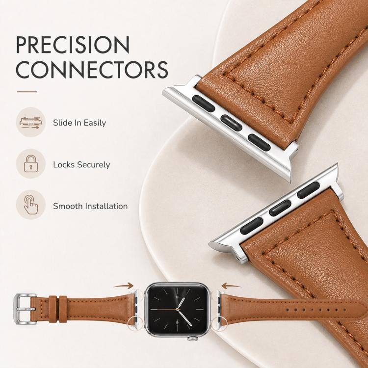 xDfind Slim Waist Vegan Leather Watch Band, For Apple Watch 46mm / 49mm / 45mm / 44mm