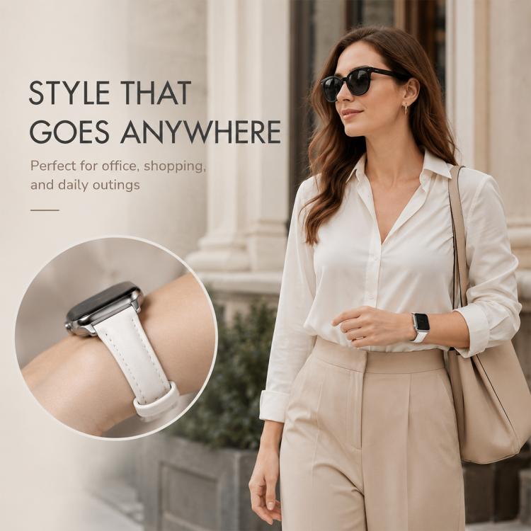 xDfind Slim Waist Vegan Leather Watch Band, For Apple Watch 46mm / 49mm / 45mm / 44mm