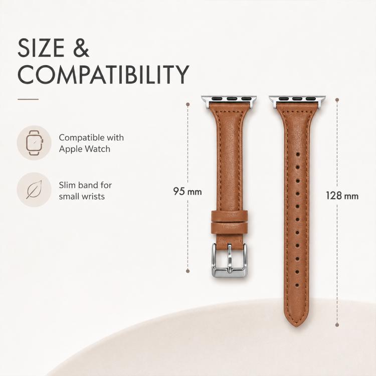 xDfind Slim Waist Vegan Leather Watch Band, For Apple Watch 46mm / 49mm / 45mm / 44mm