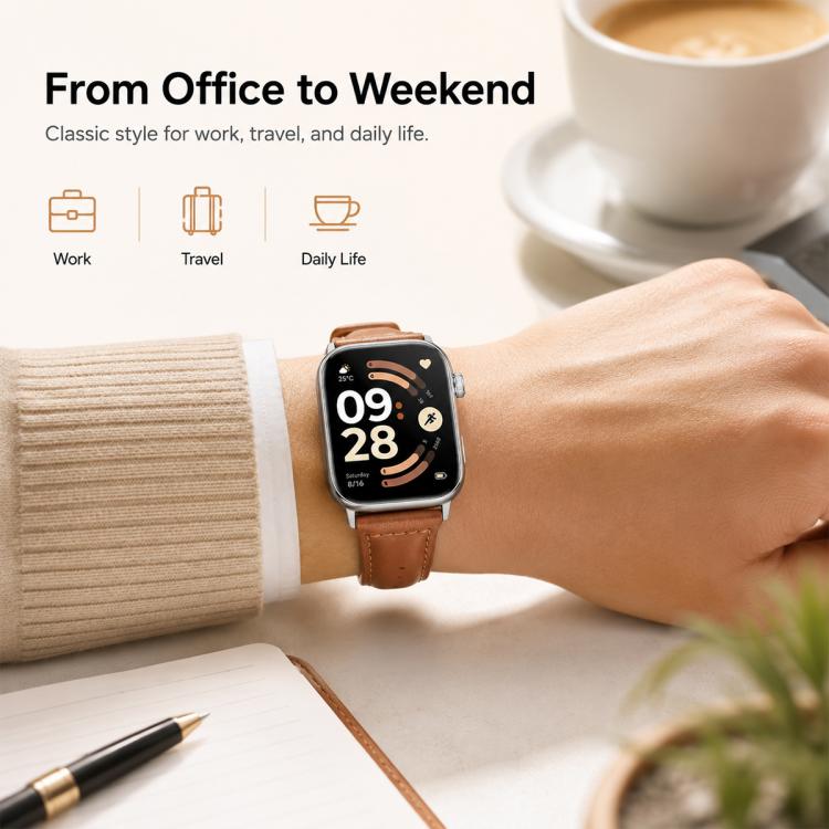 xDfind Slim Waist Vegan Leather Watch Band, For Xiaomi Band 10 Pro / Redmi Watch 6 / 5