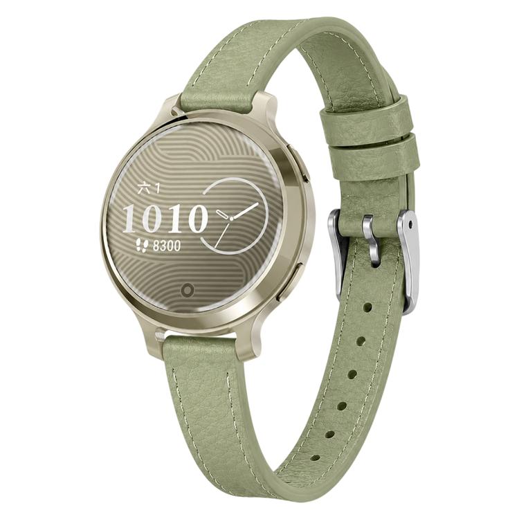 xDfind Universal Straight Lug Ends Litchi Texture Loop Buckle Vegan Leather Watch Band, 14mm