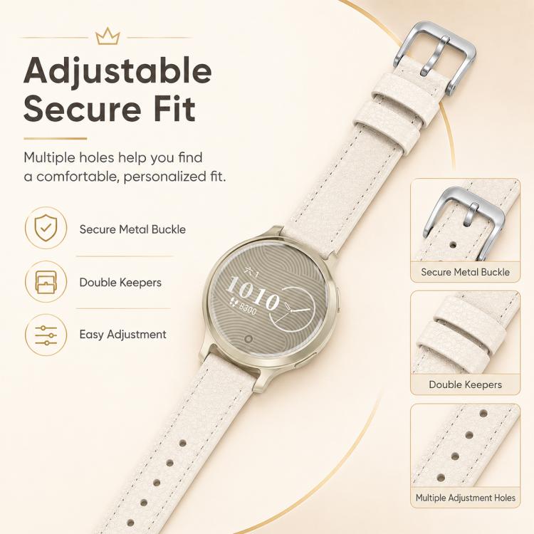 xDfind Universal Straight Lug Ends Litchi Texture Loop Buckle Vegan Leather Watch Band, 14mm