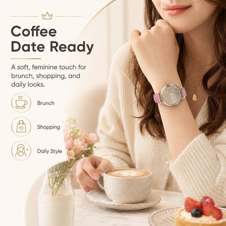 xDfind Universal Straight Lug Ends Litchi Texture Loop Buckle Vegan Leather Watch Band, 14mm
