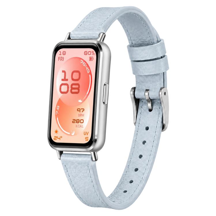 xDfind Litchi Texture Loop Buckle Vegan Leather Watch Band, For Huawei Band 11 Pro / 11 Pro NFC / 11