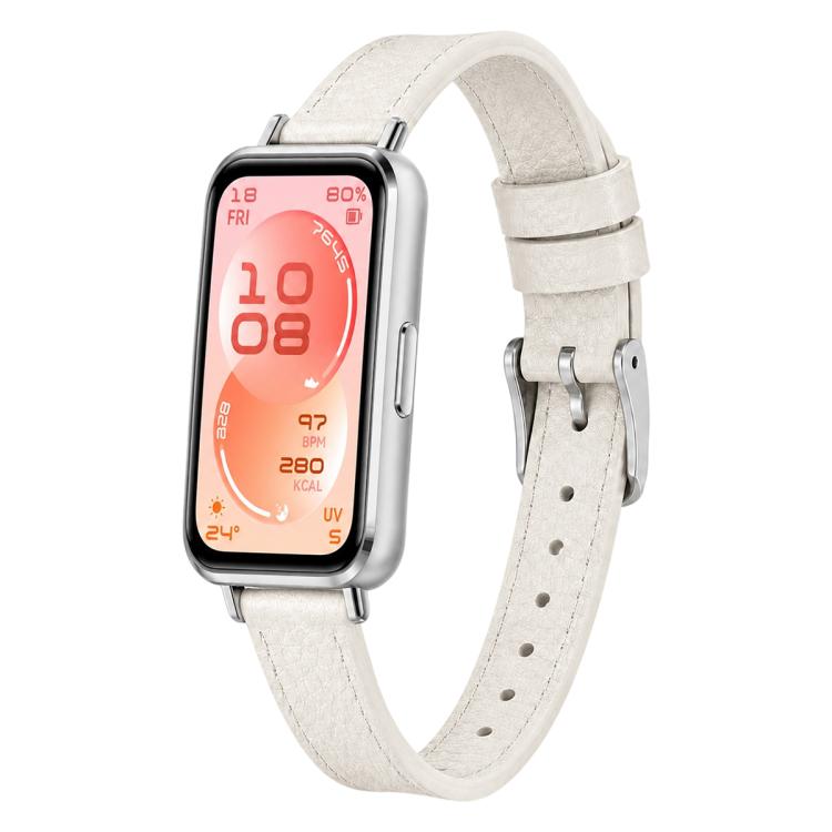 xDfind Litchi Texture Loop Buckle Vegan Leather Watch Band, For Huawei Band 11 Pro / 11 Pro NFC / 11