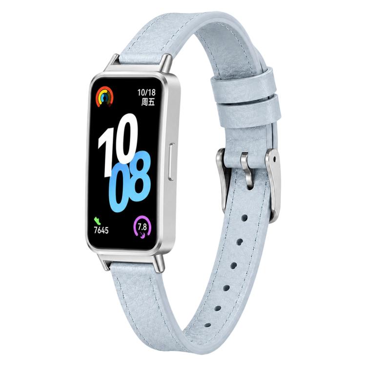 xDfind Litchi Texture Loop Buckle Vegan Leather Watch Band, For Huawei Band 10 / 9 / 8