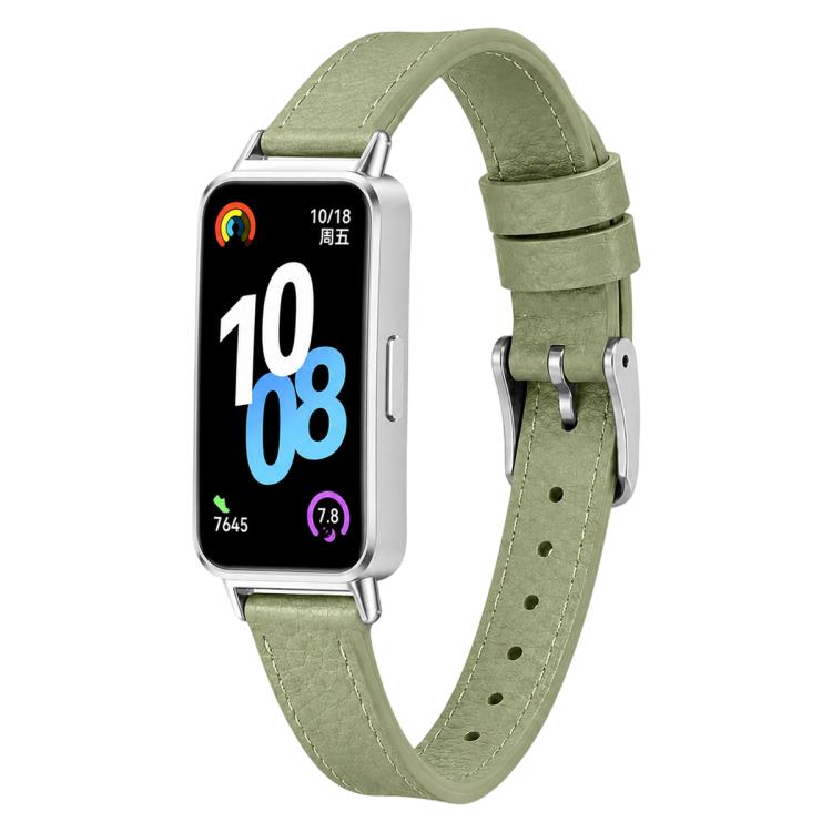 xDfind Litchi Texture Loop Buckle Vegan Leather Watch Band, For Huawei Band 10 / 9 / 8