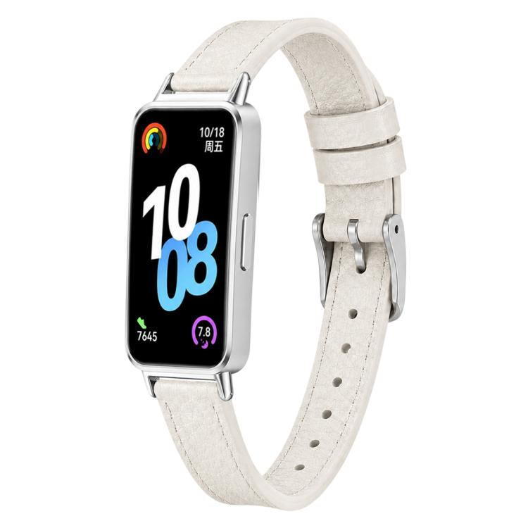 xDfind Litchi Texture Loop Buckle Vegan Leather Watch Band, For Huawei Band 10 / 9 / 8