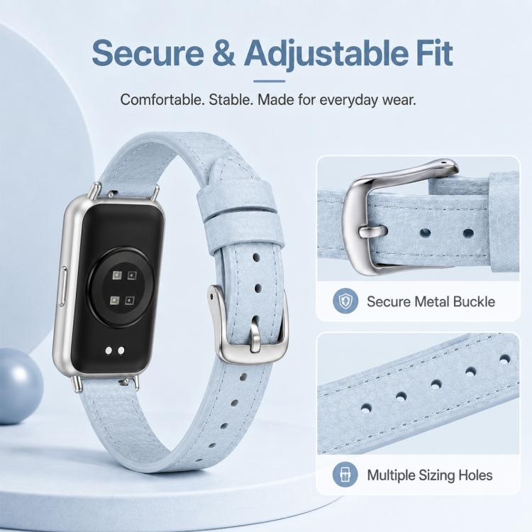 xDfind Litchi Texture Loop Buckle Vegan Leather Watch Band, For Huawei Band 11 Pro / 11 Pro NFC / 11