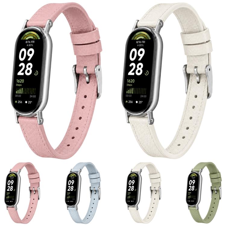 xDfind Litchi Texture Loop Buckle Vegan Leather Watch Band, For Xiaomi Smart Band 10 / 10 NFC / 9