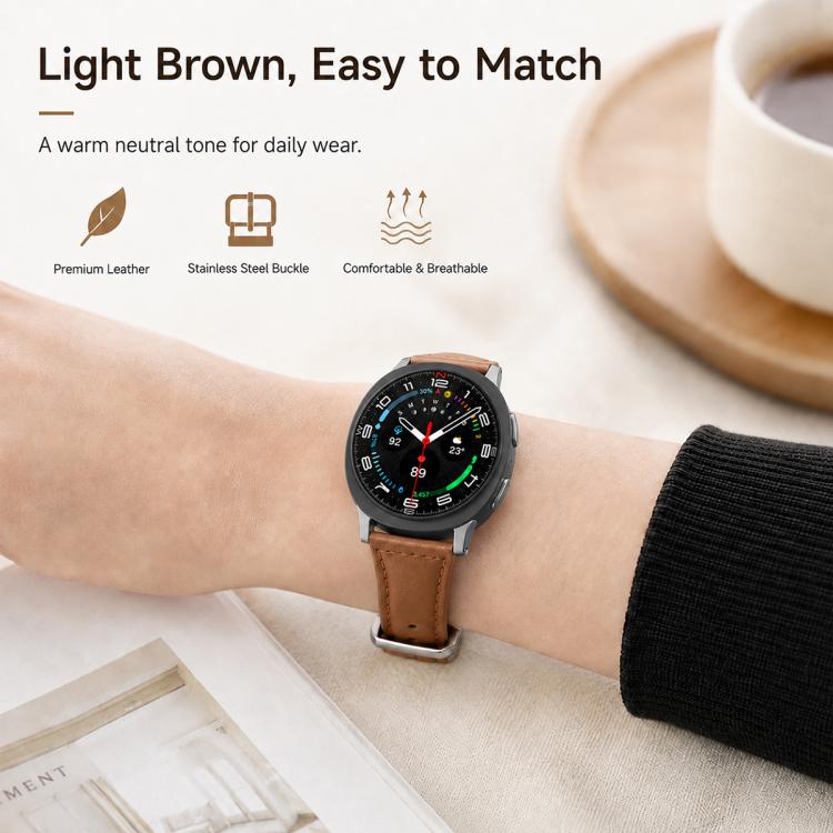 xDfind Slim Waist Vegan Leather Watch Band, For Galaxy Watch9 / 8 / 8 Classic