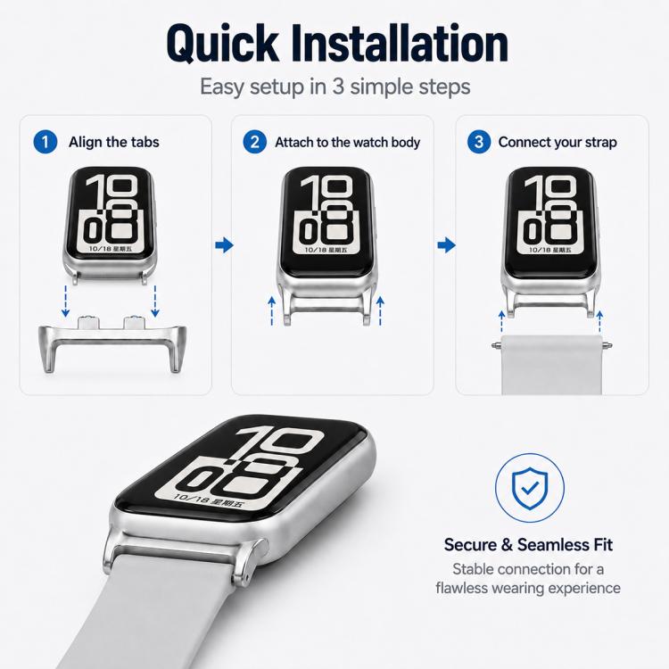 For Honor Band 11 / Band 11 Pro xDfind 1 Pair Stainless Steel Watch Band Connector, 12mm