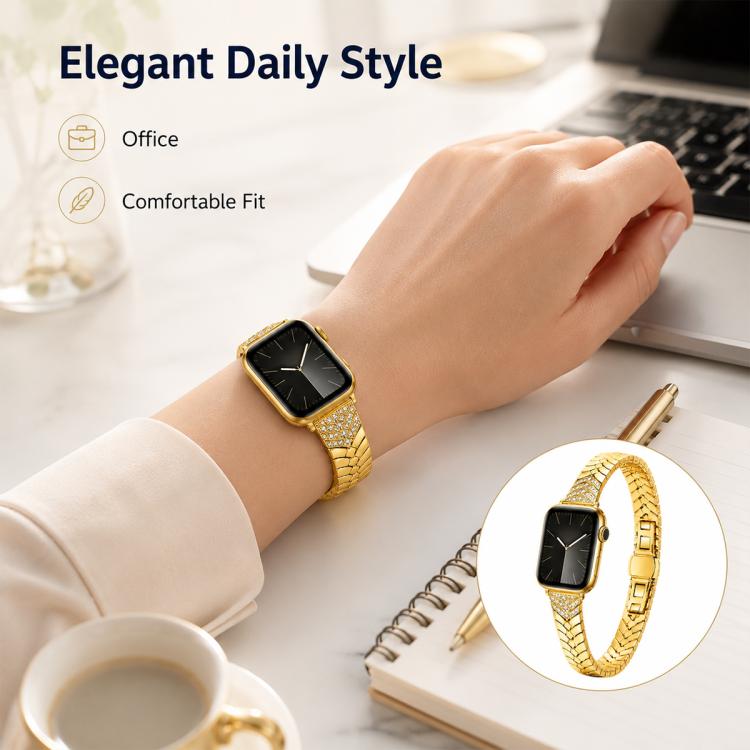 xDfind Double Folding Butterfly Clasp Metal Watch Band, For Apple Watch 46mm / 49mm / 45mm / 44mm, For Apple Watch 42mm / 41mm / 40mm / 38mm