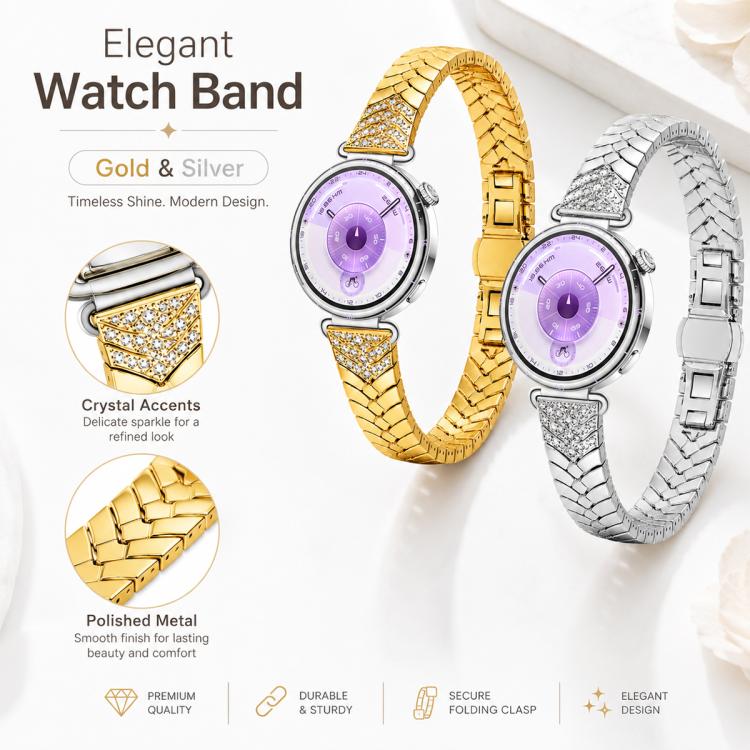 xDfind Double Folding Butterfly Clasp Metal Watch Band, For Huawei Watch GT 7 / 6 / 5 / 4 41mm