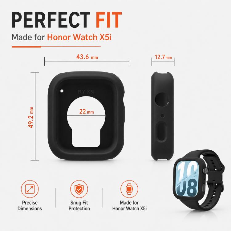 xDfind Solid Color Silicone Watch Case, For Honor Watch X5i