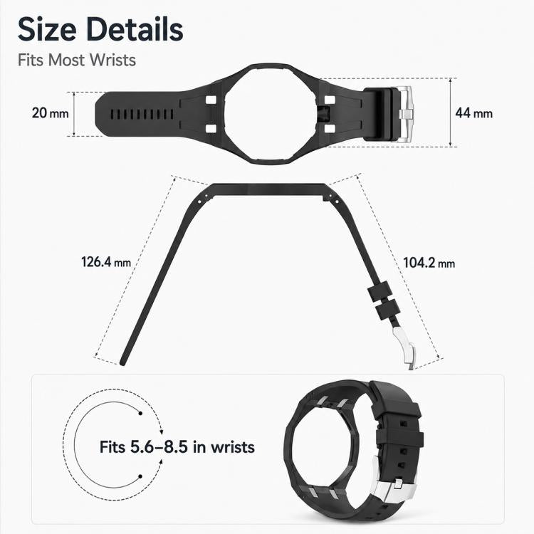 xDfind 12 Oclock Crown Integrated Silicone Pocket Watch Band, 12 Oclock Crown
