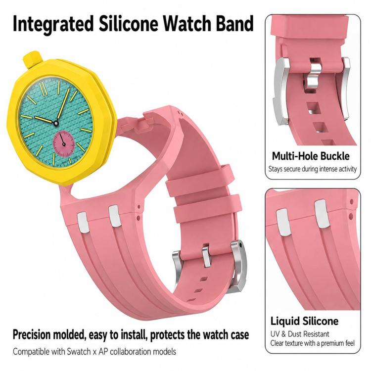 xDfind 12 Oclock Crown Integrated Silicone Pocket Watch Band, 12 Oclock Crown