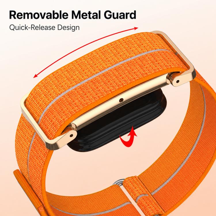 xDfind Metal Case Integrated Feather Yarn Breathable Nylon Watch Band, For Google Fitbit Air