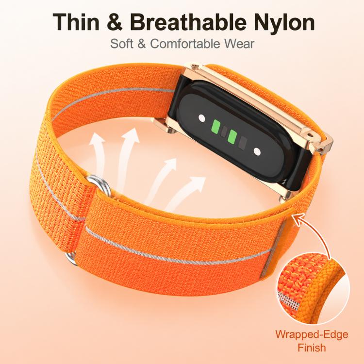 xDfind Metal Case Integrated Feather Yarn Breathable Nylon Watch Band, For Google Fitbit Air