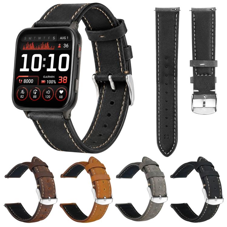 xDfind Retro Crazy Horse Texture Vegan Leather Watch Band, For Garmin Venu X1