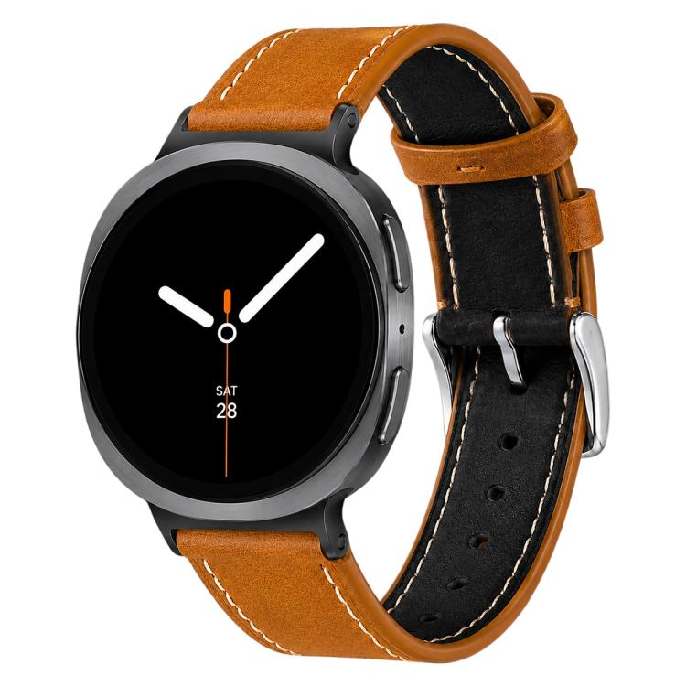 xDfind Retro Crazy Horse Texture Vegan Leather Watch Band, For Galaxy Watch9 / 8 / 8 Classic