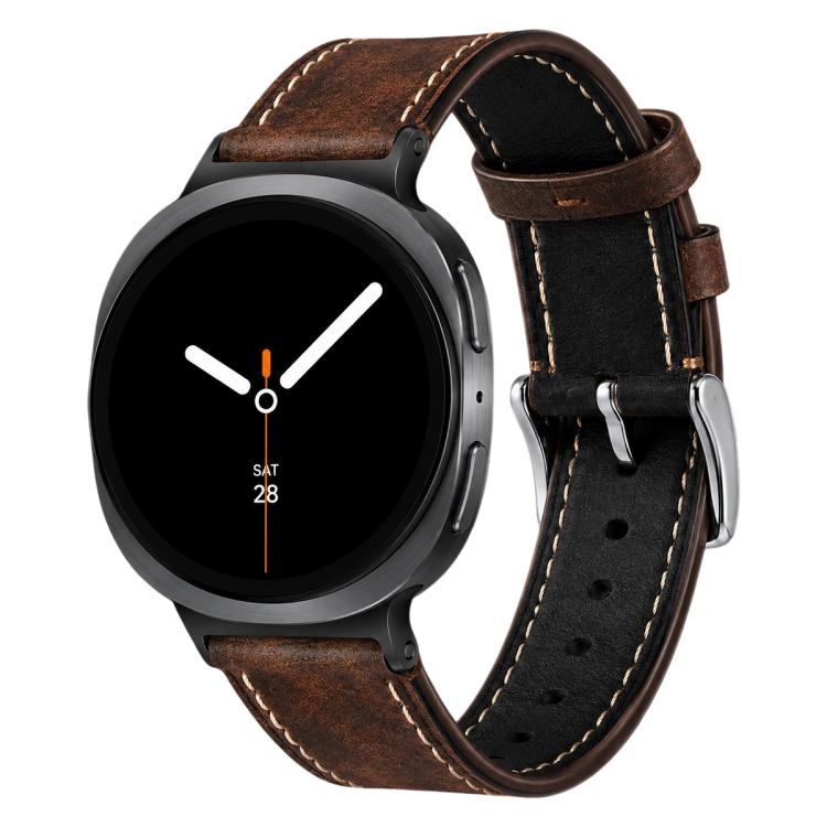xDfind Retro Crazy Horse Texture Vegan Leather Watch Band, For Galaxy Watch9 / 8 / 8 Classic